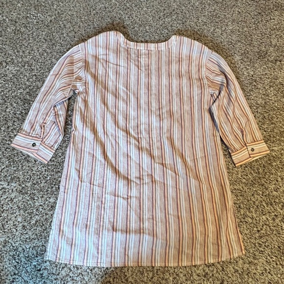 Christopher & Banks Striped Tunic Shirt Women's Size S V-Neck 3/4 Sleeve - Picture 8 of 8